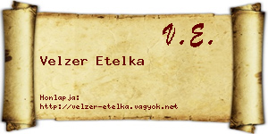 Velzer Etelka névjegykártya